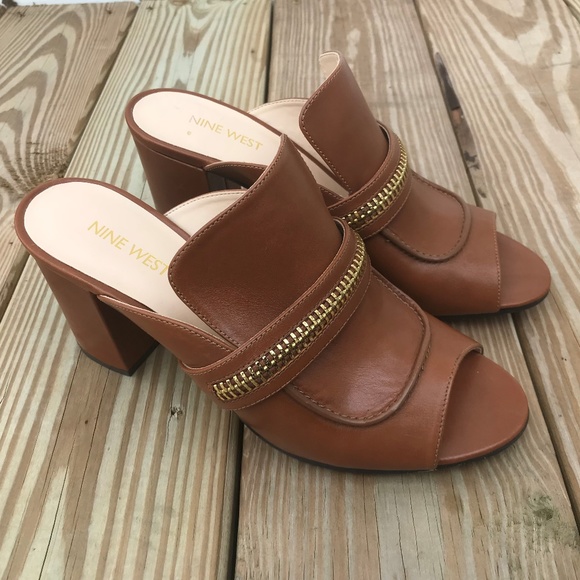 Nine West Shoes - Nine West Women Sandal Gerri Peep-Toe Leather Mule